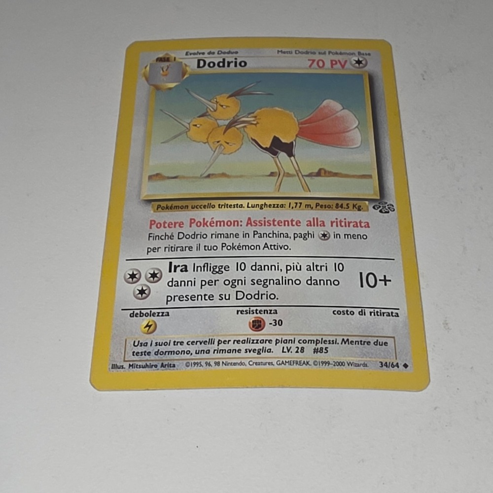 Pokemon Dodrio Jungle Set Italian 34/64 Vintage TCG Card 99-2000 Mitsuhiro Arita